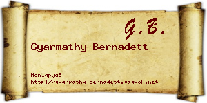 Gyarmathy Bernadett névjegykártya