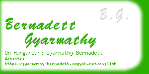 bernadett gyarmathy business card